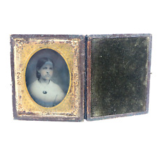 Antique 1860's Ambrotype Photograph Beautiful Young Woman in Wood Case picture