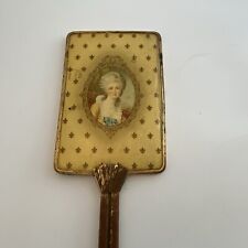 Vintage Antique Brass Vanity Hand Held Mirror Victorian Woman Lady. picture