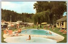 1974 HOTEL KENNEY JONES FALLS ONTARIO CANADA RIDEAU LAKES SWIMMING POOL POSTCARD picture
