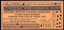 1947 United Motor Coach Company 10 Ride Ticket - Scarce picture