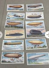 Wills Cigarette cards 1910 Aviation Airship Zeppelin Flying Ship Lot Of 12 picture