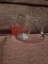 Vintage Pyrex Reverse Read 1 Cup 8 oz 250 ml Measuring Cup USA Red Clear picture