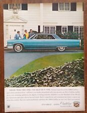 1966 Cadillac Sedan deVille blue car photo vintage print Ad picture