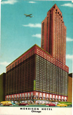 Vintage Postcard - 1952 Morrison Hotel Street View Linen Posted 46 Stories Tall picture