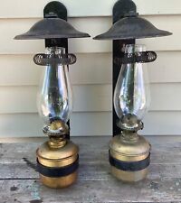 Two(2) Antique Dressel Railroad Train Wall Sconce Lanterns - Fully Functional picture