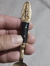 Vintage Souvenir elegant mini Spoon Thailand gold and black picture