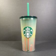 Starbucks 2021 - Birthday Candle 16oz Acrylic Cold Cup Mug - Green - Used Clean picture
