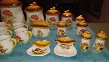 Vintage Sears Roebuck 1978 MERRY MUSHROOM CANISTER SET OF 18 picture