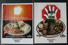1980-90s Era Springfield Illinois Applebee's Restaurant TWO menu set SCARCE-- picture