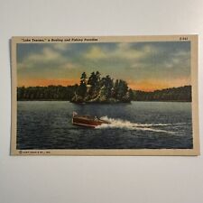 Postcard Lake Texoma Boating and Fishing Paradise Vintage Unposted c1940s Linen picture