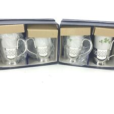 Vtg Japan Irish Porcelain￼ 2 Coffee Mugs Cup Shamrock Clover Hot Toddy New picture