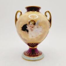 Antique Rudolstadt Royal Vienna Porcelain Urn, Painting of Girl & Cherub, 5