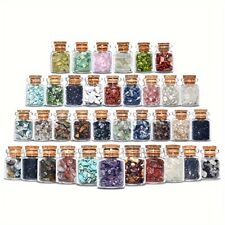 12/24/36pcs Crystal Gemstone Chip Bottle For Witchcraft Beginners Room Decor picture