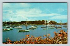 Cape Cod MA, Wychemere Harbor, Sailboats, Massachusetts Vintage Postcard picture