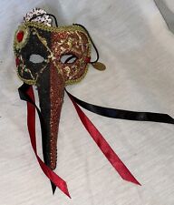 Vtg Katherine's Collection Eyes Wide Shut Venetian Mask Glitter Masquerade Wall  picture