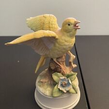 Vintage Royal Crown Yellow Canary Porcelain Music Box Figurine works picture