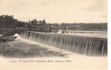 Vintage Postcard MA Lawrence Great Dam Merrimack River Fancy House -479 picture