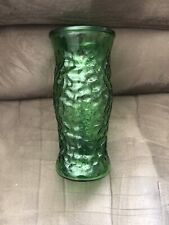 Vintage Hoosier Glass 9.5” Green Glass Vase Collectible picture