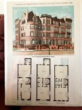NYC, NY victorian houses illust & floorplan - Scientific American 1892 picture