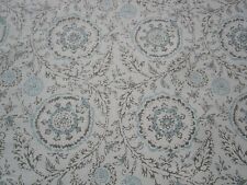 Nina Campbell Blue Taupe Linen Cotton Marble Hill Fabric Bohemian Suzani 48
