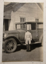 Original Old Vintage Antique Photo Picture Car Gentleman Chef Hat B&W 1920's picture