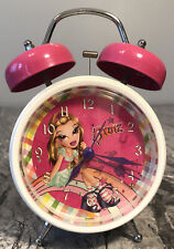 Bratz Y2K Twin Bell Pink & White Alarm Clock - 7” picture