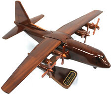 C130 H Hercules Wooden Model Airplane Mahogany -W- Personalized Plaque on stand. picture