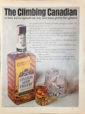 Vintage 1969  Canadian Lord Calvert Whiskey Print Ad Whiskey Bottle With Glasses picture