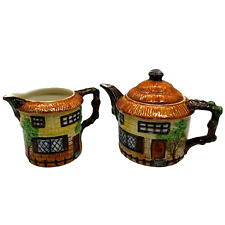 Vintage Beswick England Pottery Ware Country Cottage Teapot and Creamer Set picture