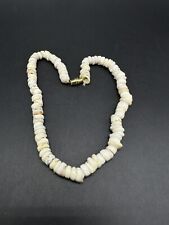 VINTAGE White Hawaiian PUKA SHELL Necklace/Ankle Bracelet? 12” Long picture
