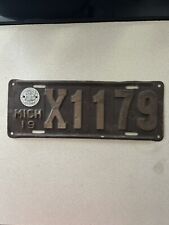 1919 Michigan License Plate With State Seal  picture