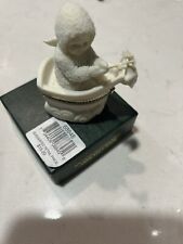 Dep 56 Snow Babies “ROCK-A-BYE BABY”Bisque Porcelain Hinged Box RETIRED picture