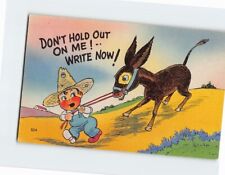 Postcard Don't Hold Out On Me  -- Write Now With Boy Donkey Comic Art Print picture