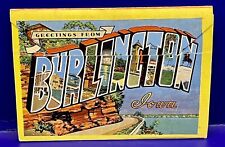 Vintage Greetings From Burlington Iowa Foldout Postcard Souvenir  picture