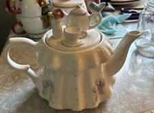 Vintage Teleflora Tea Party Tea Pot W Lid And Handle - Bird And Bows picture