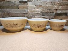 Vintage PYREX Forest Fancies Mushroom Nesting Mixing Bowls Set of 3 401 402, 403 picture