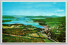 Vintage Postcard ME Greenville Moosehead Lake Aerial View Chrome picture