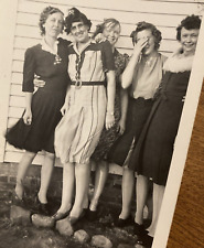 1930s Pretty Woman Ladies Laughing Fashion Dresses Original Old Photo P11q25 picture