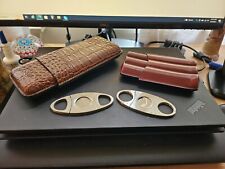 Two Quality Leather Cigar Case + 2 Bonus Cutters, 5