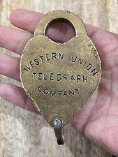Vintage Old Western Union Telegraph Company Padlock No Key Lock picture
