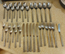 Vintage MCM Cosmos stainless steel flatware fresco Flowers Japan 34 Pieces picture