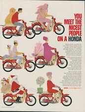 1963 Honda 50 Motorcycle Scooter Santa Claus Afghan Hound Dog Print Ad LO5 picture