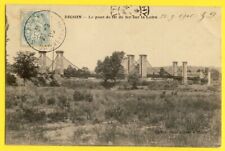 cpa rare 71 - DIGOIN in 1906 (Saône et Loire) Le BRIDGE de FIL DE FER sur la LOIRE picture