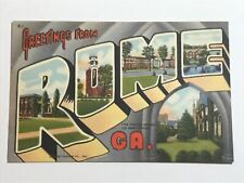 Postcard Large Letter Greetings GA Rome Georgia Teich Berry School c1940's picture