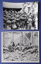 2 WWII Associated Press Photos - German POWs - Falaise, France & Florence, Italy picture
