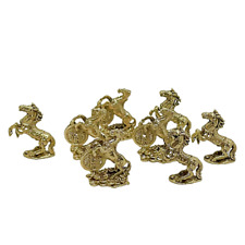 8 Horse Jumping Chinese Coin Feng Shui Luck Statue Tiny Brass Gold Animal Figure picture
