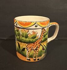 Vintage Safari Giraffe Zebra Coffee Mug Cup Hand Painted Ngoba Until Art picture