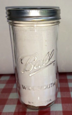 New Vintage BALL 2.5 Cup GLASS WIDE MOUTH w/ Measurements CANNING JAR W/ Lid picture