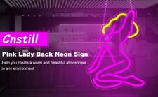 Pink Lady Back Neon LED USB Girl Sign for Wall Decor-Cave Bar & Home Party Art** picture