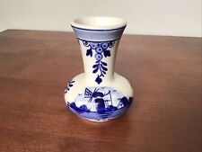 Miniature D.A.I.C. Delft  Blue 3” Vase Hand Painted from Holland, Excellent picture